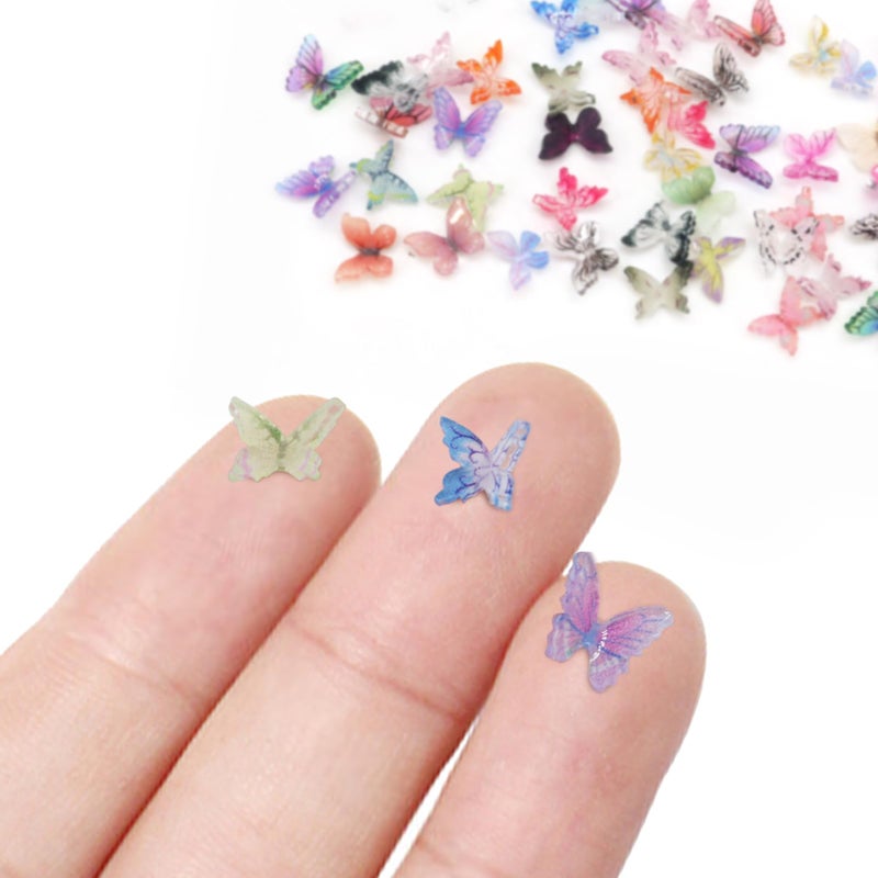 QUPIVA 60Pcs Mini Resin Butterflies  Miniature Dollhouse Accessories Tiny Butterflies for Crafts  Mini Resin Animals Figurines for DIY Fairy Garden Dollhouse Micro Landscaping Decoration - Image 2